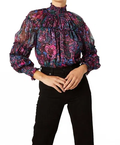 Misa Rosalind Top In Flora Electric In Multi