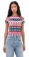 Misa Rowan Top Fragmented Stripe Ms In Fragmented Stripe Ms