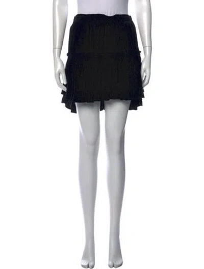 Pre-owned Misa Ruffle Embellishment Mini Skirt In Black