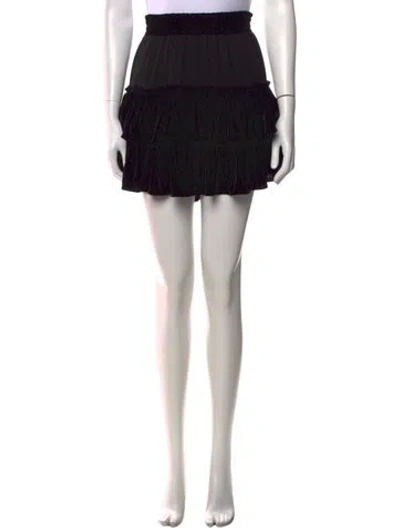 Pre-owned Misa Ruffle Embellishment Mini Skirt In Black
