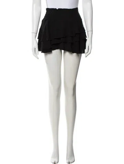 Pre-owned Misa Ruffle Embellishment Mini Skirt In Black
