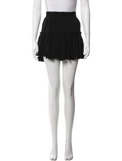 Pre-owned Misa Ruffle Embellishment Mini Skirt In Black
