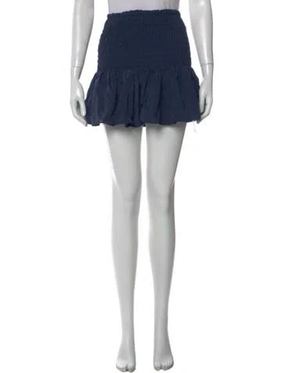 Pre-owned Misa Ruffle Embellishment Mini Skirt In Blue