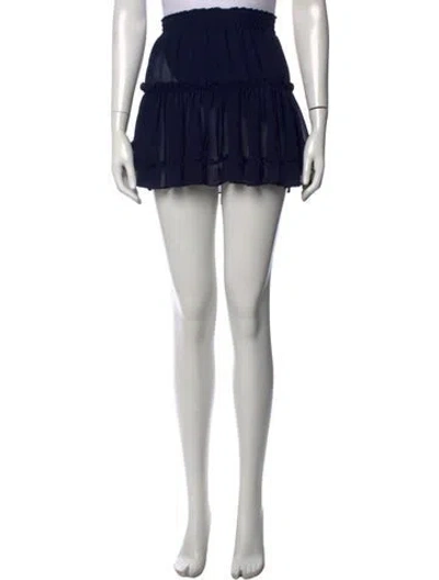 Pre-owned Misa Ruffle Embellishment Mini Skirt In Blue