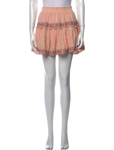 Pre-owned Misa Ruffle Embellishment Mini Skirt In Pink