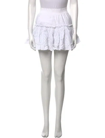 Pre-owned Misa Ruffle Embellishment Mini Skirt In White