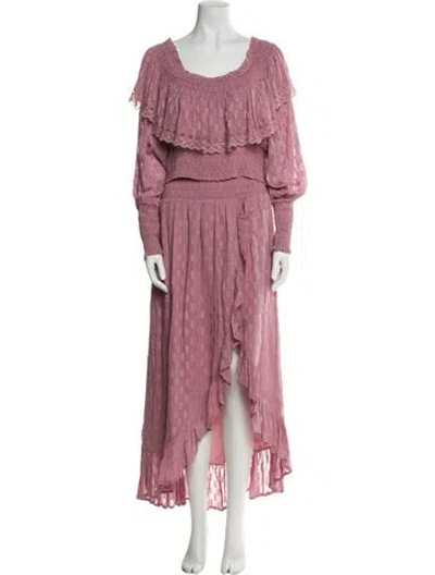 Pre-owned Misa Ruffle Embellishment Skirt Set In Pink