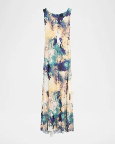 Misa Safira Abstract Jersey Maxi Dress