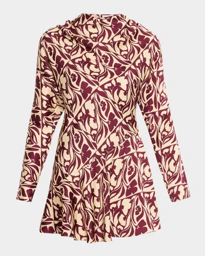Misa Sage Satin Mini Dress In Multi