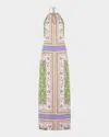 Misa Samantha Halter Maxi Dress In Matcha Love
