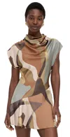Misa Sandy Dress Desert Abstract In Multi