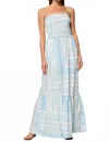 Misa Sanya Maxi Dress In Linear Geo In Blue