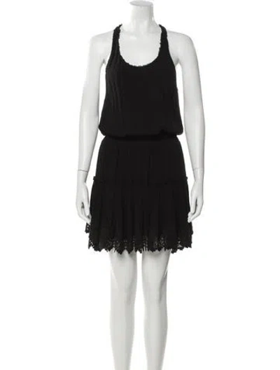 Pre-owned Misa Scoop Neck Knee-length Dress In Black