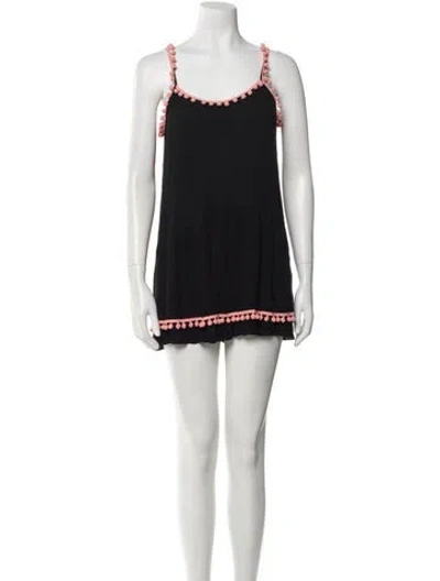 Pre-owned Misa Scoop Neck Mini Dress In Black
