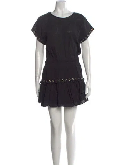 Pre-owned Misa Scoop Neck Mini Dress In Black