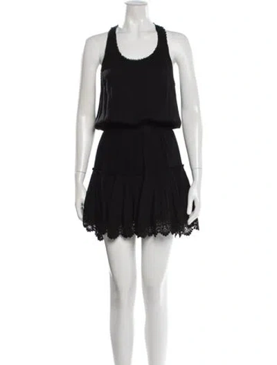Pre-owned Misa Scoop Neck Mini Dress In Black