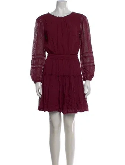 Pre-owned Misa Scoop Neck Mini Dress In Burgundy