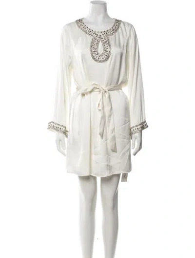 Pre-owned Misa Scoop Neck Mini Dress In Multicolor