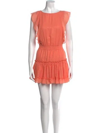 Pre-owned Misa Scoop Neck Mini Dress In Orange