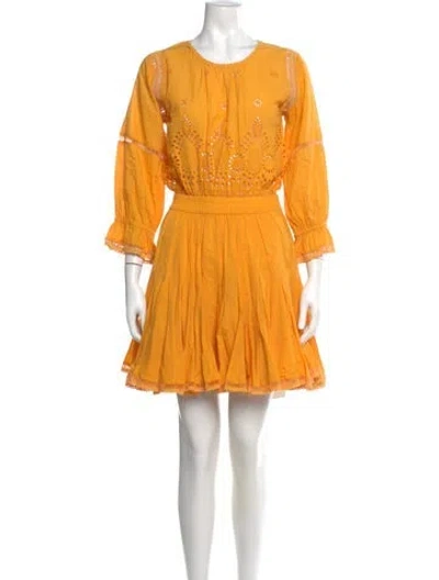 Pre-owned Misa Scoop Neck Mini Dress In Orange