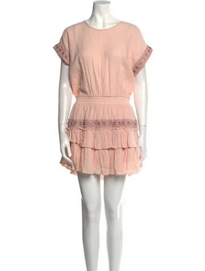 Pre-owned Misa Scoop Neck Mini Dress In Pink