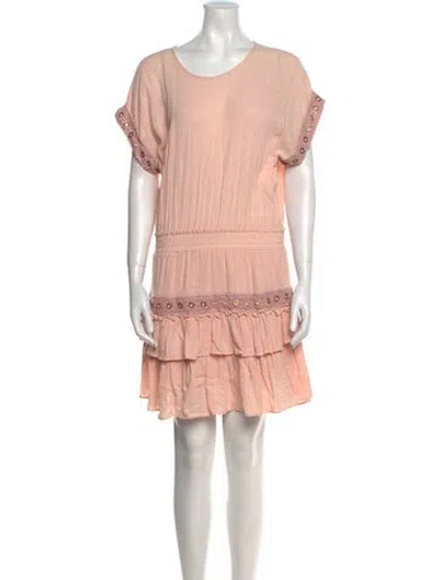 Pre-owned Misa Scoop Neck Mini Dress In Pink