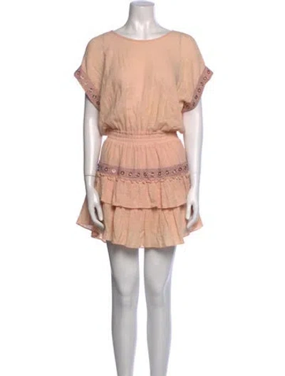 Pre-owned Misa Scoop Neck Mini Dress In Pink