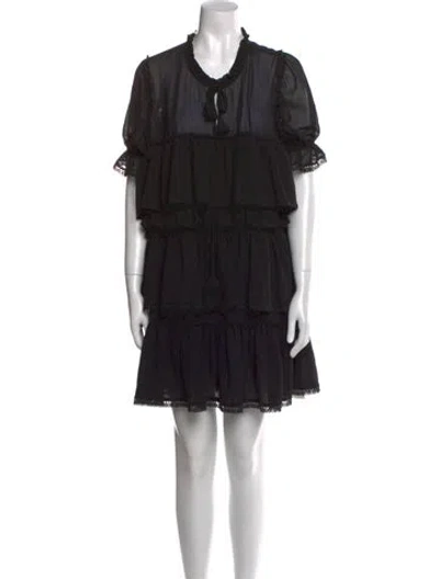 Pre-owned Misa Scoop Neck Mini Dress W/ Tags In Black