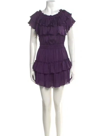 Pre-owned Misa Scoop Neck Mini Dress W/ Tags In Purple