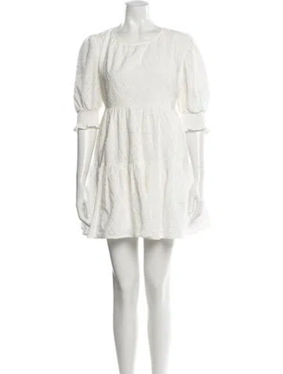 Pre-owned Misa Scoop Neck Mini Dress In White