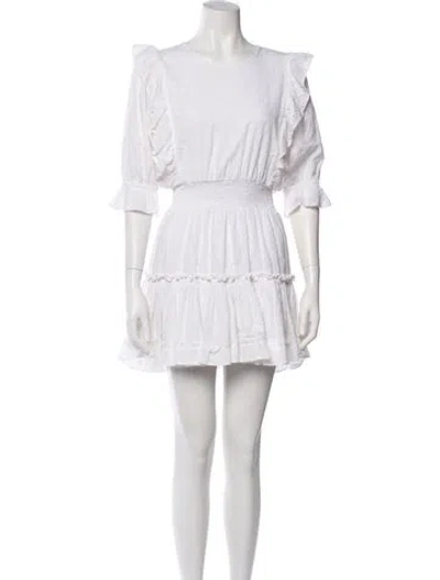 Pre-owned Misa Scoop Neck Mini Dress In White