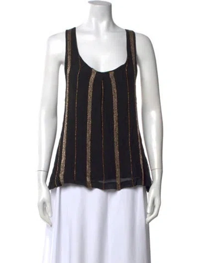Pre-owned Misa Scoop Neck Sleeveless Top In Black