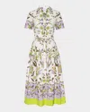 Misa Secret Garden Naia Midi Shirtdress In Secret Garden