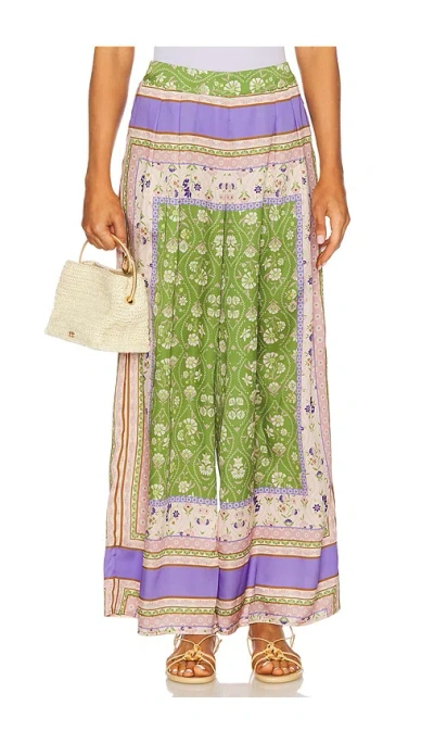 Misa Selena Pants In Green,beige