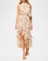 Misa Seva Asymmetric Chiffon Midi Skirt In Spring Ditsy Chf