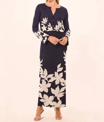 Misa Shae Midi Skirt In Navy In Blue