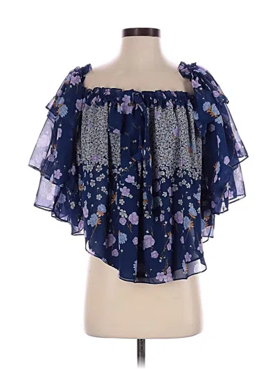 Pre-owned Misa Short Sleeve Blouse In Blue