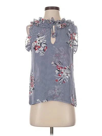 Pre-owned Misa Short Sleeve Blouse In Gray