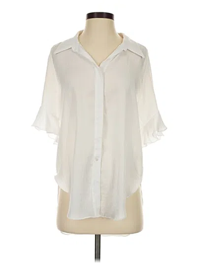Pre-owned Misa Short Sleeve Blouse In Ivory