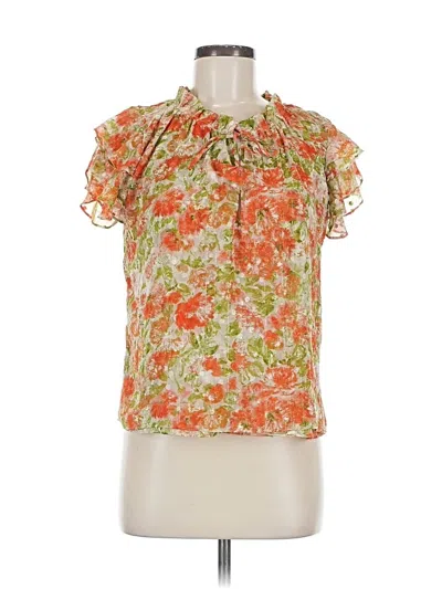 Pre-owned Misa Short Sleeve Blouse In Orange