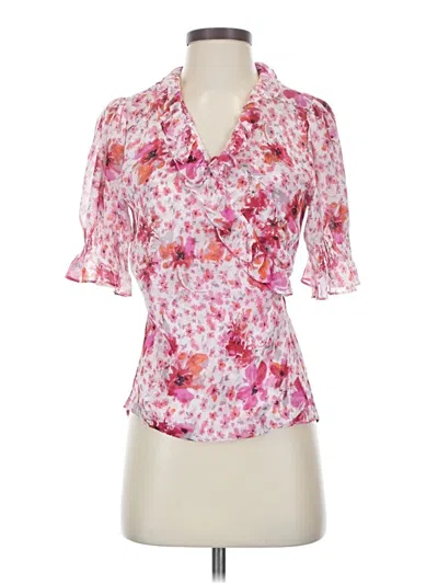 Pre-owned Misa Short Sleeve Blouse In Pink