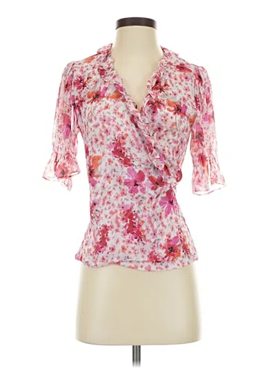 Pre-owned Misa Short Sleeve Blouse In Pink