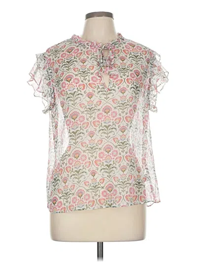 Pre-owned Misa Short Sleeve Blouse In Pink