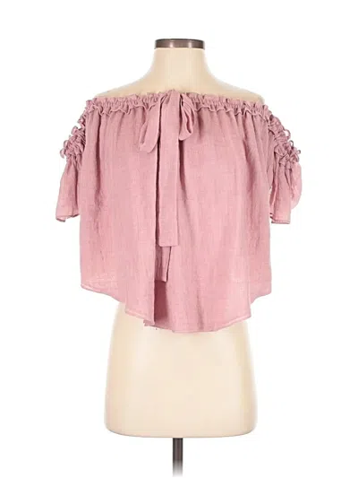 Pre-owned Misa Short Sleeve Blouse In Pink