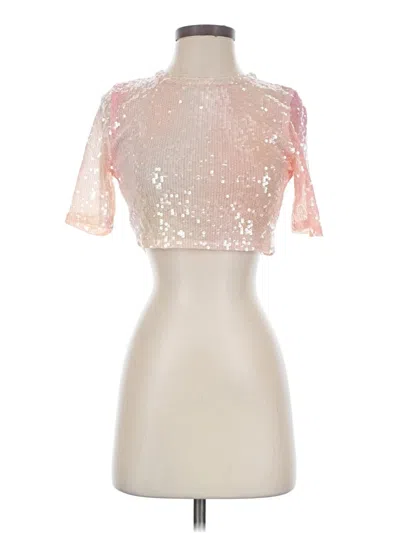 Pre-owned Misa Short Sleeve Blouse In Pink