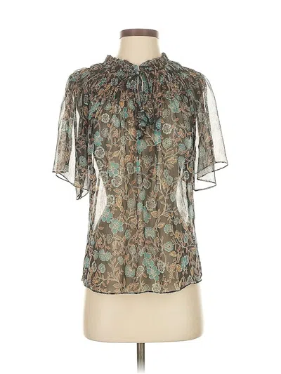 Pre-owned Misa Short Sleeve Blouse In Teal