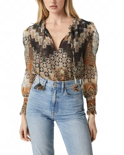 Misa Siena V-neck Top In Alhambra Mosaic In Multi