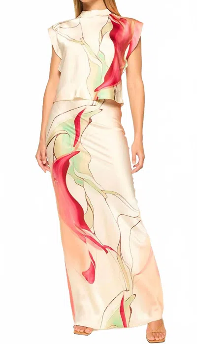 Misa Sierra Skirt In Divine Marble In White
