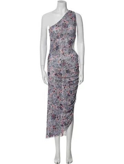 Pre-owned Misa Silk Long Dress In White