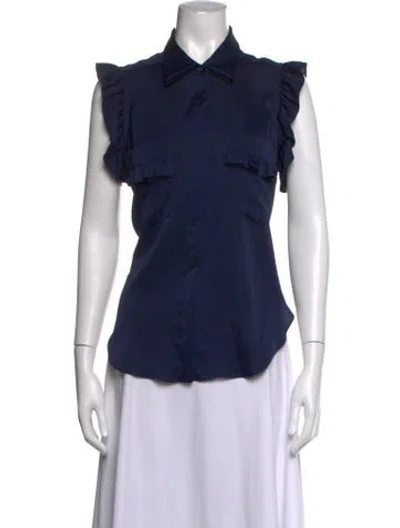 Pre-owned Misa Sleeveless Blouse In Blue